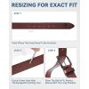 imageBOSTANTEN Genuine Leather Personalized Belt for Men 1 38quot Classic Customized Gifts for Dad Him BoyfriendRed Brown