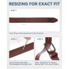imageBOSTANTEN Genuine Leather Personalized Belt for Men 1 38quot Classic Customized Gifts for Dad Him BoyfriendRed Brown
