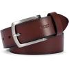 imageBOSTANTEN Mens Genuine Leather Belt Dress Casual Brown Belt for Men 1 38quot Belt for Work Business Golf Jeans with Gift Box002browngrain Leather
