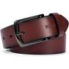 imageBOSTANTEN Mens Genuine Leather Belt Dress Casual Brown Belt for Men 1 38quot Belt for Work Business Golf Jeans with Gift Box003browngrain Leather