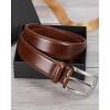 imageBOSTANTEN Mens Genuine Leather Belt Dress Casual Brown Belt for Men 1 38quot Belt for Work Business Golf Jeans with Gift Box004silverdark Brown