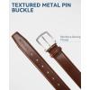 imageBOSTANTEN Mens Genuine Leather Belt Dress Casual Brown Belt for Men 1 38quot Belt for Work Business Golf Jeans with Gift Box004silverdark Brown