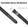 imageBOSTANTEN Women Belts For Jeans Dresses Pants Trendy Ladies Leather Waist Black Belt with Silver Oval Buckle001blackLeather
