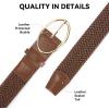 imageBOSTANTEN Women Belts For Jeans Dresses Pants Trendy Ladies Leather Waist Black Belt with Silver Oval Buckle004brownBraided