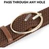 imageBOSTANTEN Women Belts For Jeans Dresses Pants Trendy Ladies Leather Waist Black Belt with Silver Oval Buckle004brownBraided