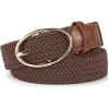 imageBOSTANTEN Women Belts For Jeans Dresses Pants Trendy Ladies Leather Waist Black Belt with Silver Oval Buckle004brownBraided