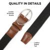 imageBOSTANTEN Women Belts For Jeans Dresses Pants Trendy Ladies Leather Waist Black Belt with Silver Oval Buckle005blackBraided