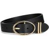 imageBOSTANTEN Women Belts For Jeans Dresses Pants Trendy Ladies Leather Waist Black Belt with Silver Oval Buckle006blackLeather