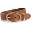 imageBOSTANTEN Women Belts For Jeans Dresses Pants Trendy Ladies Leather Waist Black Belt with Silver Oval Buckle007brownLeather