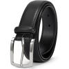 imageBOSTANTEN Mens Genuine Leather Belt Dress Casual Brown Belt for Men 1 38quot Belt for Work Business Golf Jeans with Gift Box001black