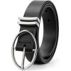 imageBOSTANTEN Women Belts For Jeans Dresses Pants Trendy Ladies Leather Waist Black Belt with Silver Oval Buckle001blackLeather