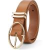 imageBOSTANTEN Women Belts For Jeans Dresses Pants Trendy Ladies Leather Waist Black Belt with Silver Oval Buckle002brownLeather