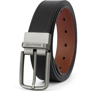 imageBOSTANTEN Belt Men Leather Reversible Belts for Men 1 38quot for Casual Golf Dress Pants TwoinOne Belt Gift005gunblackBrown