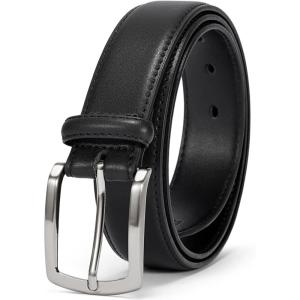 imageBOSTANTEN Mens Genuine Leather Belt Dress Casual Brown Belt for Men 1 38quot Belt for Work Business Golf Jeans with Gift Box001black