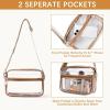 imageBOSTANTEN Clear Bag for Women Stadium Approved Clear Bags Small Crossbody Purse Trendy for Concerts Sports EventsBrownguitar Strap