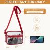imageBOSTANTEN Clear Bag for Women Stadium Approved Clear Bags Small Crossbody Purse Trendy for Concerts Sports EventsRed