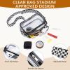 imageBOSTANTEN Clear Bag for Women Stadium Approved Clear Bags Small Crossbody Purse Trendy for Concerts Sports EventsZ03checkered Pattern