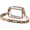 imageBOSTANTEN Clear Bag for Women Stadium Approved Clear Bags Small Crossbody Purse Trendy for Concerts Sports EventsZ04brown