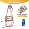 imageBOSTANTEN Clear Bag for Women Stadium Approved Clear Bags Small Crossbody Purse Trendy for Concerts Sports EventsZp03clear Brown Cable Hole