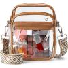 imageBOSTANTEN Clear Bag for Women Stadium Approved Clear Bags Small Crossbody Purse Trendy for Concerts Sports EventsZp03clear Brown Cable Hole