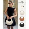 imageBOSTANTEN Crossbody Purse Small Crescent Shoulder Bags for Women Trendy Hobo Clutch Handbag Removable StrapApricot