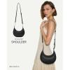 imageBOSTANTEN Crossbody Purse Small Crescent Shoulder Bags for Women Trendy Hobo Clutch Handbag Removable StrapBlack