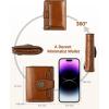 imageBOSTANTEN Leather Wallets for Women RFID Blocking Zipper Pocket Small Bifold Wallet Card Case2Brown
