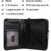 imageBOSTANTEN Leather Wallets for Women RFID Blocking Zipper Pocket Small Bifold Wallet Card Case3ABlackOil wax