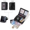 imageBOSTANTEN Leather Wallets for Women RFID Blocking Zipper Pocket Small Bifold Wallet Card Case3ABlackOil wax