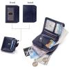 imageBOSTANTEN Leather Wallets for Women RFID Blocking Zipper Pocket Small Bifold Wallet Card Case3Navy BlueOil wax