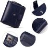 imageBOSTANTEN Leather Wallets for Women RFID Blocking Zipper Pocket Small Bifold Wallet Card Case3Navy BlueOil wax