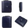 imageBOSTANTEN Leather Wallets for Women RFID Blocking Zipper Pocket Small Bifold Wallet Card Case3Navy BlueOil wax