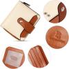 imageBOSTANTEN Leather Wallets for Women RFID Blocking Zipper Pocket Small Bifold Wallet Card Case3abeigebrown