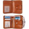imageBOSTANTEN Leather Wallets for Women RFID Blocking Zipper Pocket Small Bifold Wallet Card Case3abeigebrown