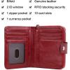 imageBOSTANTEN Leather Wallets for Women RFID Blocking Zipper Pocket Small Bifold Wallet Card Case3awine Redoil Wax