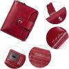 imageBOSTANTEN Leather Wallets for Women RFID Blocking Zipper Pocket Small Bifold Wallet Card Case3awine Redoil Wax