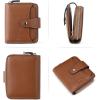 imageBOSTANTEN Leather Wallets for Women RFID Blocking Zipper Pocket Small Bifold Wallet Card Case3brownnapa