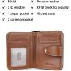 imageBOSTANTEN Leather Wallets for Women RFID Blocking Zipper Pocket Small Bifold Wallet Card Case3brownnapa