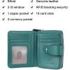 imageBOSTANTEN Leather Wallets for Women RFID Blocking Zipper Pocket Small Bifold Wallet Card Case3greennapa