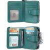 imageBOSTANTEN Leather Wallets for Women RFID Blocking Zipper Pocket Small Bifold Wallet Card Case3greennapa