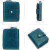 imageBOSTANTEN Leather Wallets for Women RFID Blocking Zipper Pocket Small Bifold Wallet Card Case3peacock Blueoil Wax