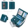 imageBOSTANTEN Leather Wallets for Women RFID Blocking Zipper Pocket Small Bifold Wallet Card Case3peacock Blueoil Wax