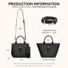imageBOSTANTEN Satchel Bag for Women Adjustable Shape 3Way Carry Convertible Vegan Leather Tote for Work TravelBlack
