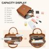 imageBOSTANTEN Satchel Bag for Women Adjustable Shape 3Way Carry Convertible Vegan Leather Tote for Work TravelBrown