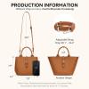 imageBOSTANTEN Satchel Bag for Women Adjustable Shape 3Way Carry Convertible Vegan Leather Tote for Work TravelBrown