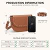 imageBOSTANTEN Small Crossbody Bags for Women Trendy Vegan Leather Saddle Purse Flap Shoulder Handbags with Adjustable StrapA1brown