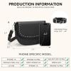 imageBOSTANTEN Small Crossbody Bags for Women Trendy Vegan Leather Saddle Purse Flap Shoulder Handbags with Adjustable StrapA2black