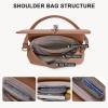 imageBOSTANTEN Small Purses for Women Trendy Leather Shoulder Bag with Adjustable StrapBrown
