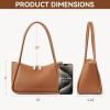imageBOSTANTEN Small Purses for Women Trendy Shoulder Bag Vegan Leather Designer Hobo HandbagsAbrown