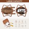 imageBOSTANTEN Small Purses for Women Trendy Shoulder Bag Vegan Leather Designer Hobo HandbagsAbrown